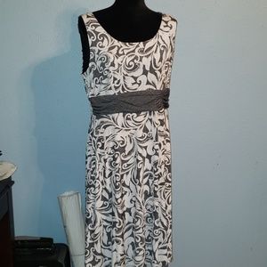 Grey and white dress with matching cover
